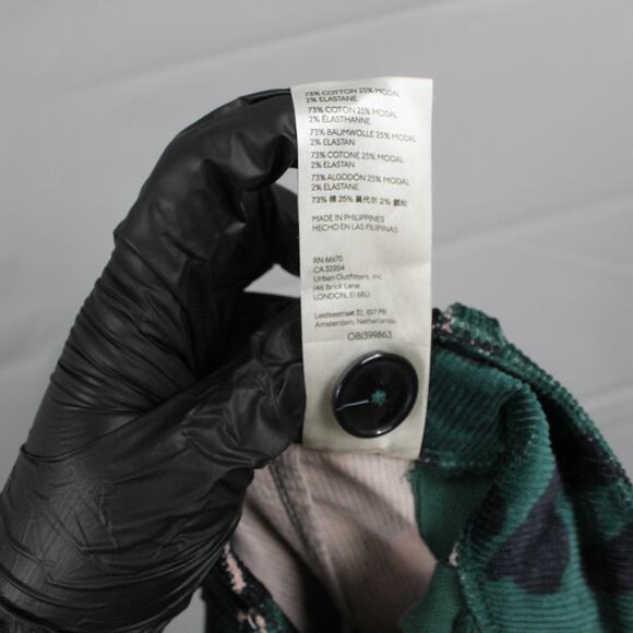 Maeve Pants 29 The Colette Cropped Wide Leg Corduroy Green Leopard Print Career - Picture 10 of 16